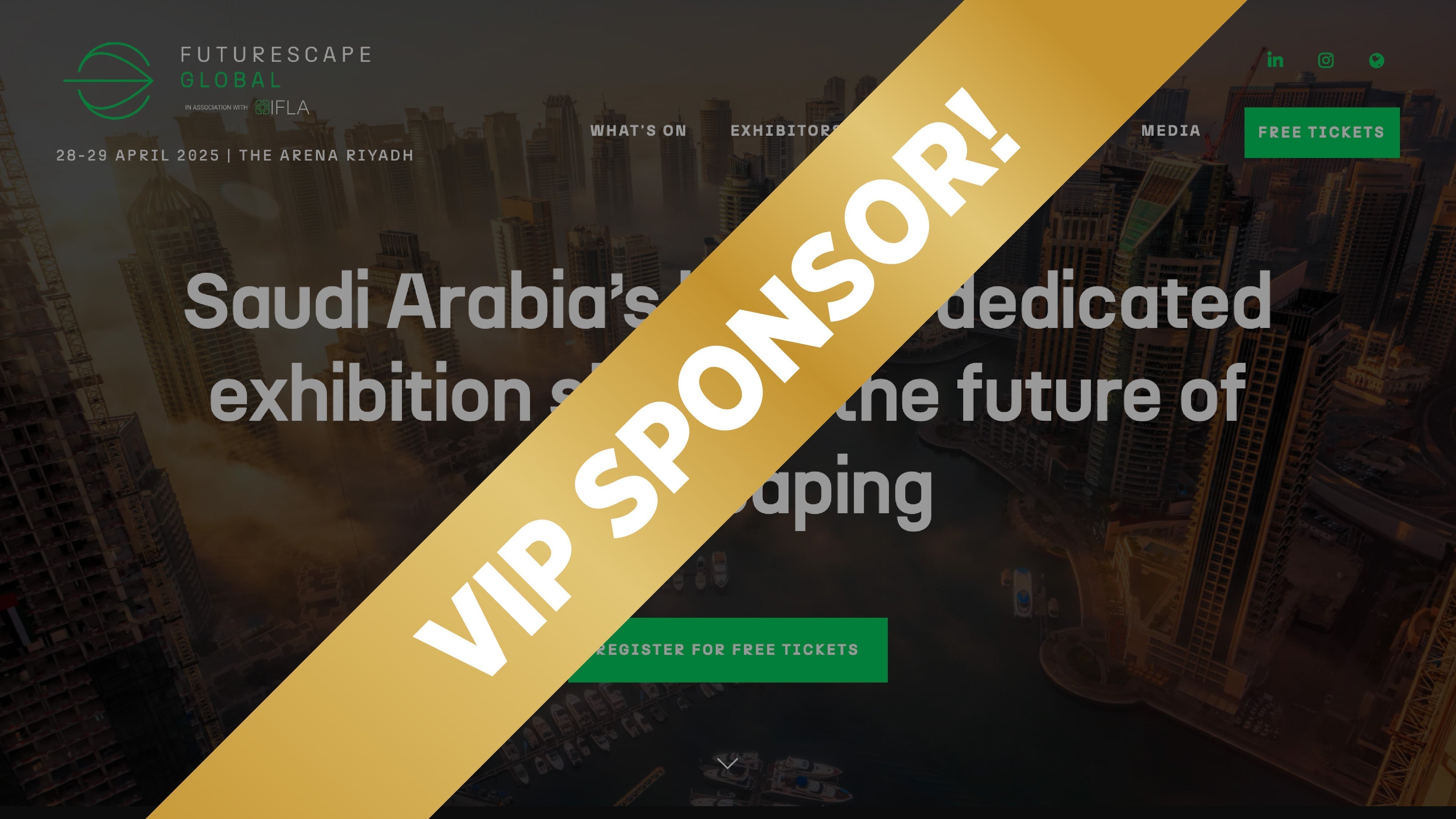 We've Been Upgraded! VIP Sponsor of prestigious Saudi Event, Futurescapes Global