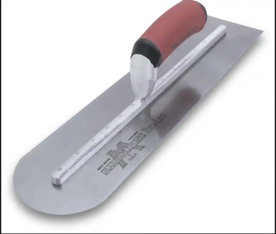 Marshalltown 20 x 4 inch rounded front finishing trowel with DuraSoft handle